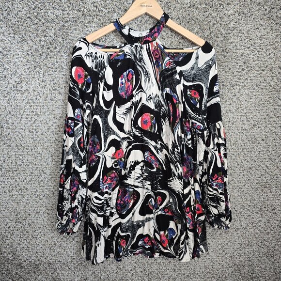 Free People Dress Womens Small Drift Away‎ Tunic Cold Shoulder Casual Mini - Picture 1 of 6
